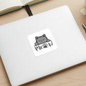 Schattig Meow Schattige Kat Sticker Vierkant Kat O