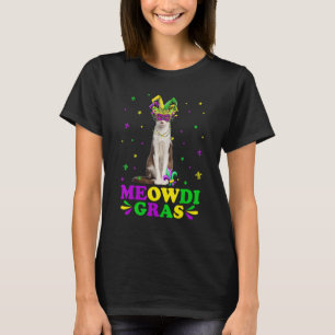 Schattig Meowdi Gras Oosterse Katten Carnaval Mask T-shirt