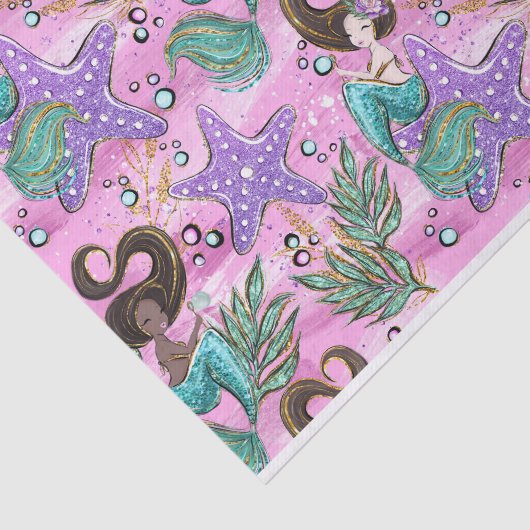 Schattig Mermaids Tissue Paper Tissuepapier (Detail)