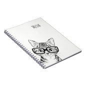 Schattig met de hand geschreven Nerdy Cat Art Note Notitieboek (Rechterzijde)