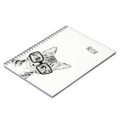 Schattig met de hand geschreven Nerdy Cat Art Note Notitieboek (Linkerzijde)