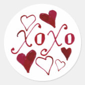Schattig met de hand geschreven XOXO romantische V Ronde Sticker (Voorkant)