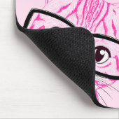 Schattig met de hand getekende nerdy Cat Art roze Muismat (Hoek)