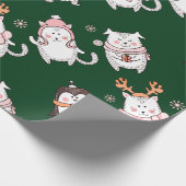 SCHATTIG MET DE HAND GETROKKEN CHRISTMAS DIERENVER CADEAUPAPIER (Hoek)