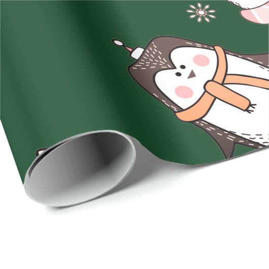 SCHATTIG MET DE HAND GETROKKEN CHRISTMAS DIERENVER CADEAUPAPIER (Rol Hoek)