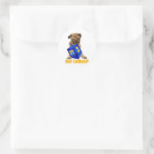 Schattig met latkes? Hankukkah Pug Puppy & Dreidel Ronde Sticker (Tas)