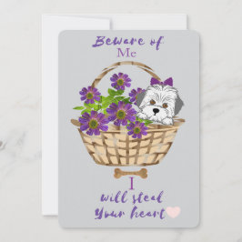 Schattig met vacht Valentijnskaart voor puppy Feestdagenkaart