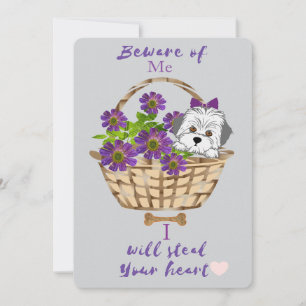 Schattig met vacht Valentijnskaart voor puppy Feestdagenkaart
