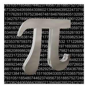 Schattig metalen pi-teken perfect poster