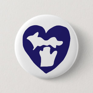 Schattig Michigan Pride Hart Ronde Button 5,7 Cm