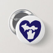 Schattig Michigan Pride Hart Ronde Button 5,7 Cm (Voorkant /achterkant)