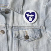 Schattig Michigan Pride Hart Ronde Button 5,7 Cm (In situ)