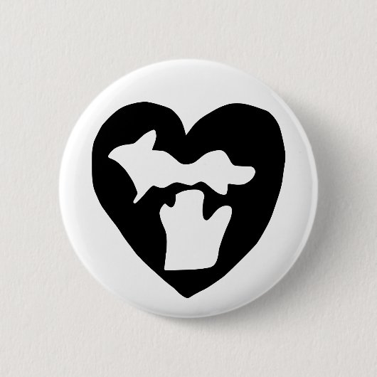 Schattig Michigan Pride Hart Ronde Button 5,7 Cm (Voorkant)