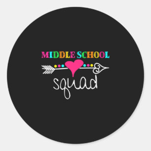 Schattig midden school squad - midden school dag t ronde sticker
