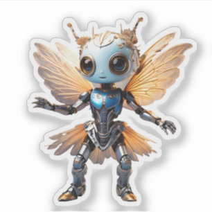 Schattig Mier Meisje Dansende Robot Pixie Sticker