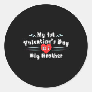 Schattig mijn eerste Valentijnsdag als grote broer Ronde Sticker