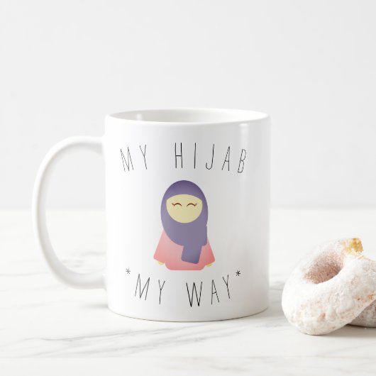 schattig mijn hijab koffie mok roze moslimmeisje (Met donut)
