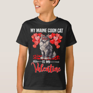 Schattig Mijn Maine Coon Kat Is Mijn Valentijn Val T-shirt