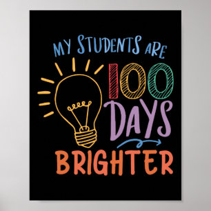Schattig mijn studenten zijn 100 dagen helderder v poster