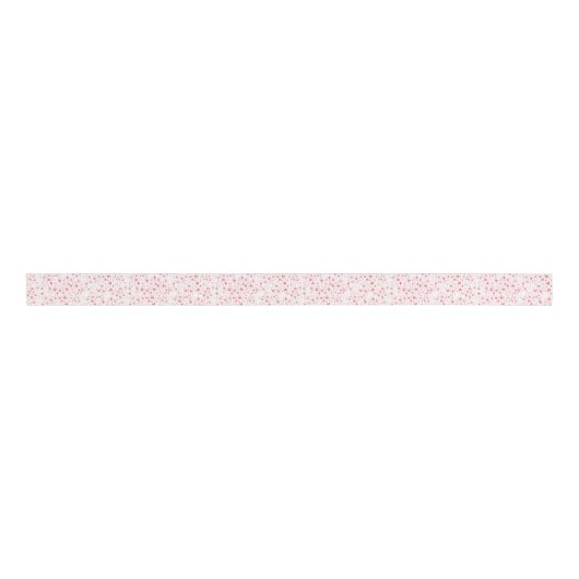Schattig Mini Hart Patroon Pastel Roze/Wit Grosgrain Lint (Voorkant)