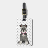Schattig Mini Schnauzer Meisje Bagagelabel (Voorkant verticaal)