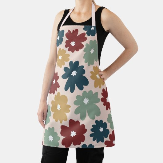 Schattig minimaal floreel patroon roze schort (Insitu)