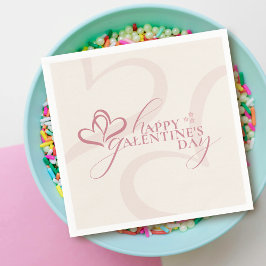 Schattig Minimaal Modern Roze Crème Script Galenti Servet