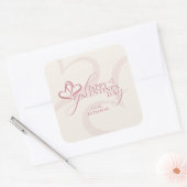 Schattig Minimaal Modern Roze Crème Script Galenti Vierkante Sticker (Envelop)