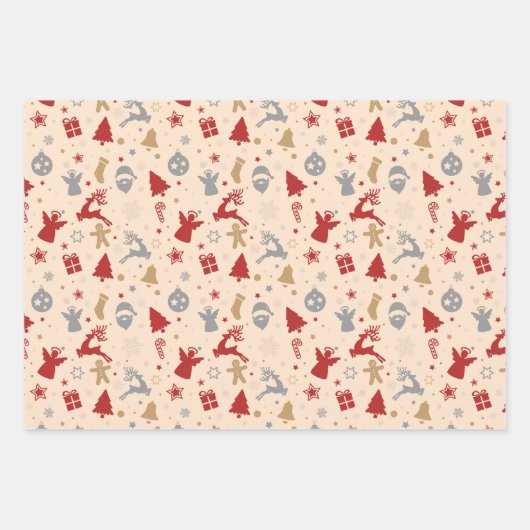 Schattig minimal pastel vrolijk kerstfeest inpakpapier vel (Voorkant 3)