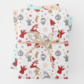 Schattig minimal pastel vrolijk kerstfeest inpakpapier vel (In situ)