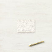 Schattig Minimalistisch Bloemenpatroon Post-it® Notes (Op bureau)