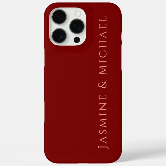 Schattig Minimalistisch Diep Rood & Perzik Eigen N Case-Mate iPhone Case (Achterkant)