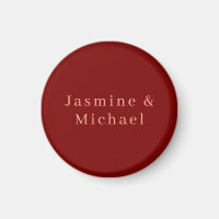 Schattig Minimalistisch Diep Rood & Perzik Eigen N