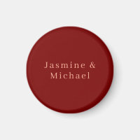 Schattig Minimalistisch Diep Rood & Perzik Eigen N