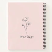 Schattig minimalistisch flormonoclasroze notitieboek (Achterkant)