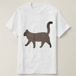 Schattig Minimalistisch Kattenbeeld | Eenvoudige W T-shirt
