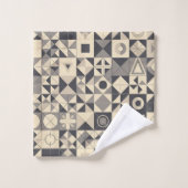 Schattig minimalistisch tegelpatroon bad handdoek (Wasdoekje)