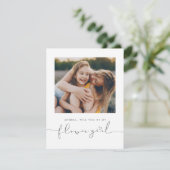 Schattig Minimalistisch Wil je mijn Bloemenmeisje  (Staand voorkant)