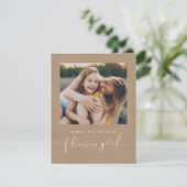 Schattig Minimalistisch Wil Je Mijn Bloemenmeisje  (Staand voorkant)