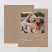 Schattig Minimalistisch Wil Je Mijn Bloemenmeisje  (Voorkant / Achterkant)