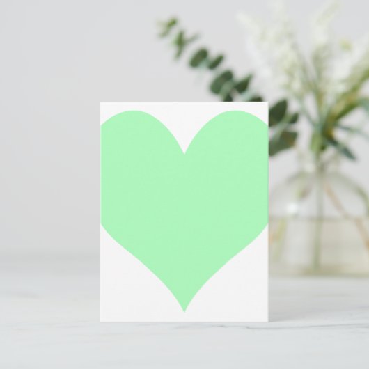 Schattig Mint Groen Hart Briefkaart (Staand voorkant)