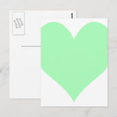 Schattig Mint Groen Hart Briefkaart (Voorkant / Achterkant)