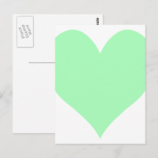 Schattig Mint Groen Hart Briefkaart (Voorkant / Achterkant)