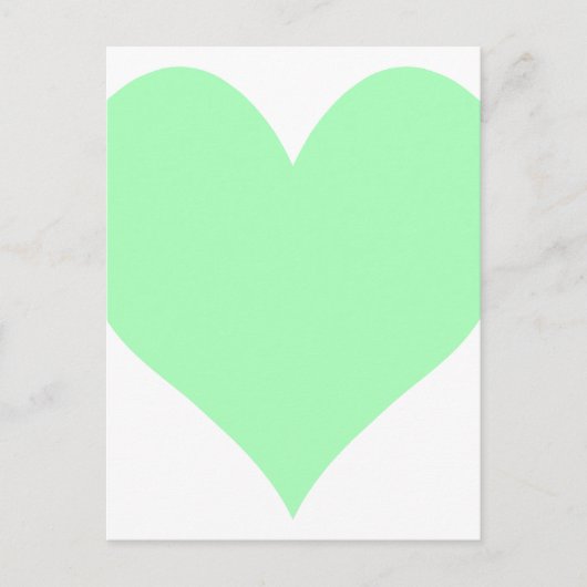 Schattig Mint Groen Hart Briefkaart (Voorkant)