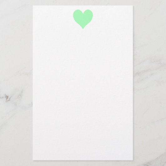 Schattig Mint Groen Hart Briefpapier (Voorkant)
