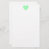 Schattig Mint Groen Hart Briefpapier (Voorkant / Achterkant)