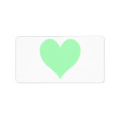 Schattig Mint Groen Hart Etiket (Voorkant)