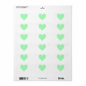 Schattig Mint Groen Hart Etiket (Full Sheet)