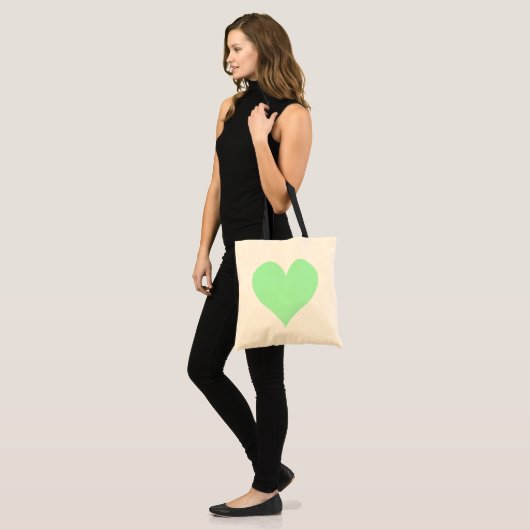 Schattig Mint Groen Hart Tote Bag (Voorkant (model))