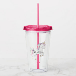 Schattig Mint Roze Paars Blauw Wit Eenhoorn Acryl Drinkbeker